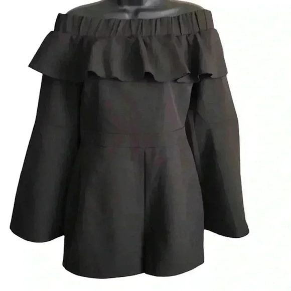 Sugar Lips Off Shoulder Ruffled Romper Size XS - Picture 1 of 7